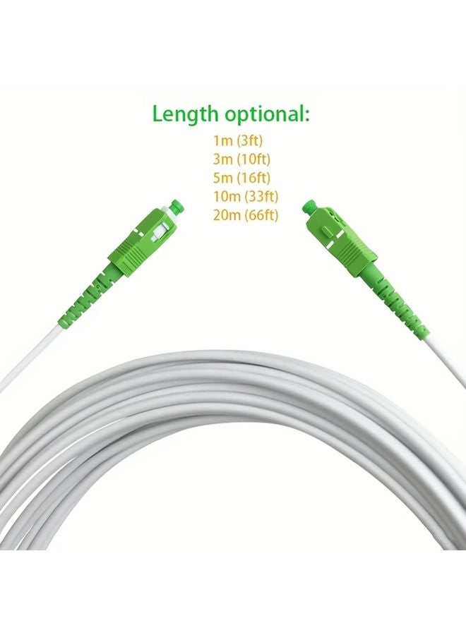 Armored SC APC Fiber Optic Jumper Single Mode OS2 20m LSZH White - Image 3